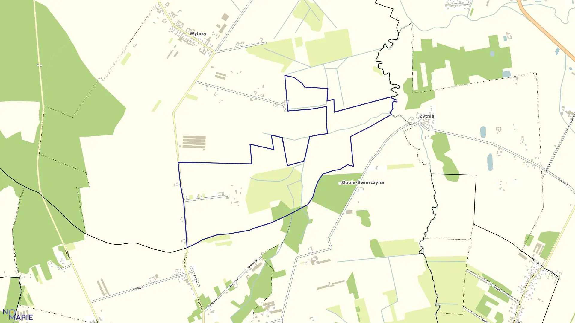 Mapa obrębu OSTRÓWEK w gminie Siedlce